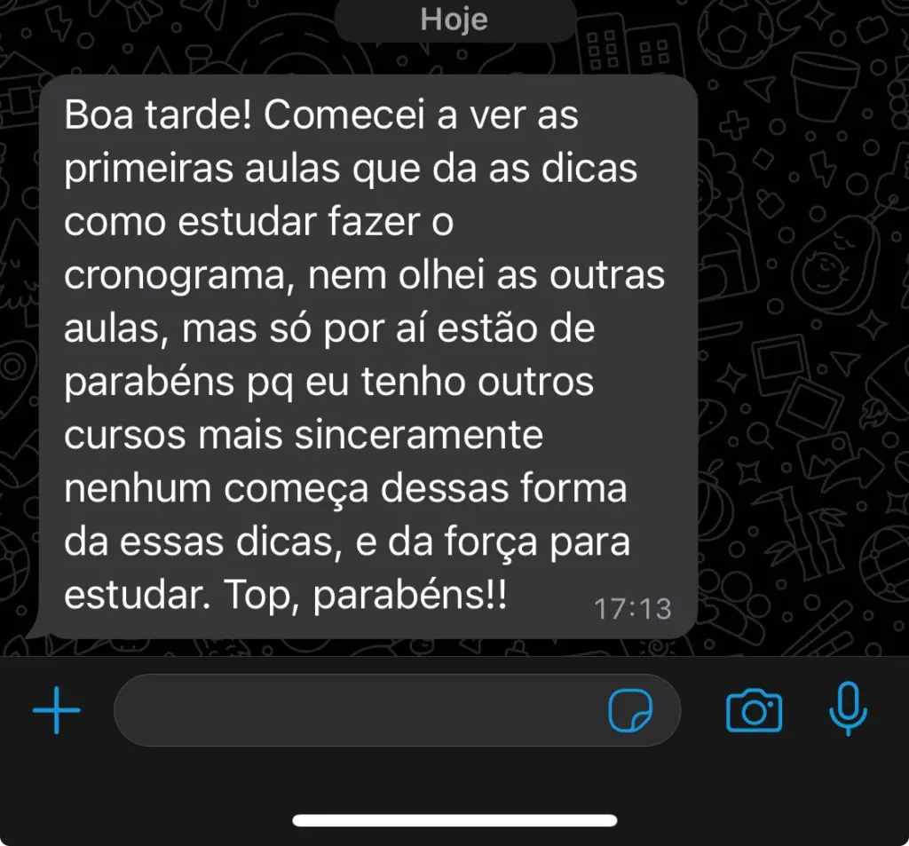 Depoimento de aluno