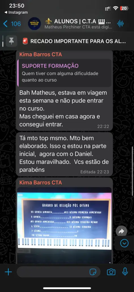 Depoimento de aluno